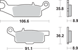SBS Sintered Rear Right Brake Pads - 851SI (Yamaha Grizzly FI 4x4 Auto / Grizzly / YFM 550 Grizzly 2007–2025)