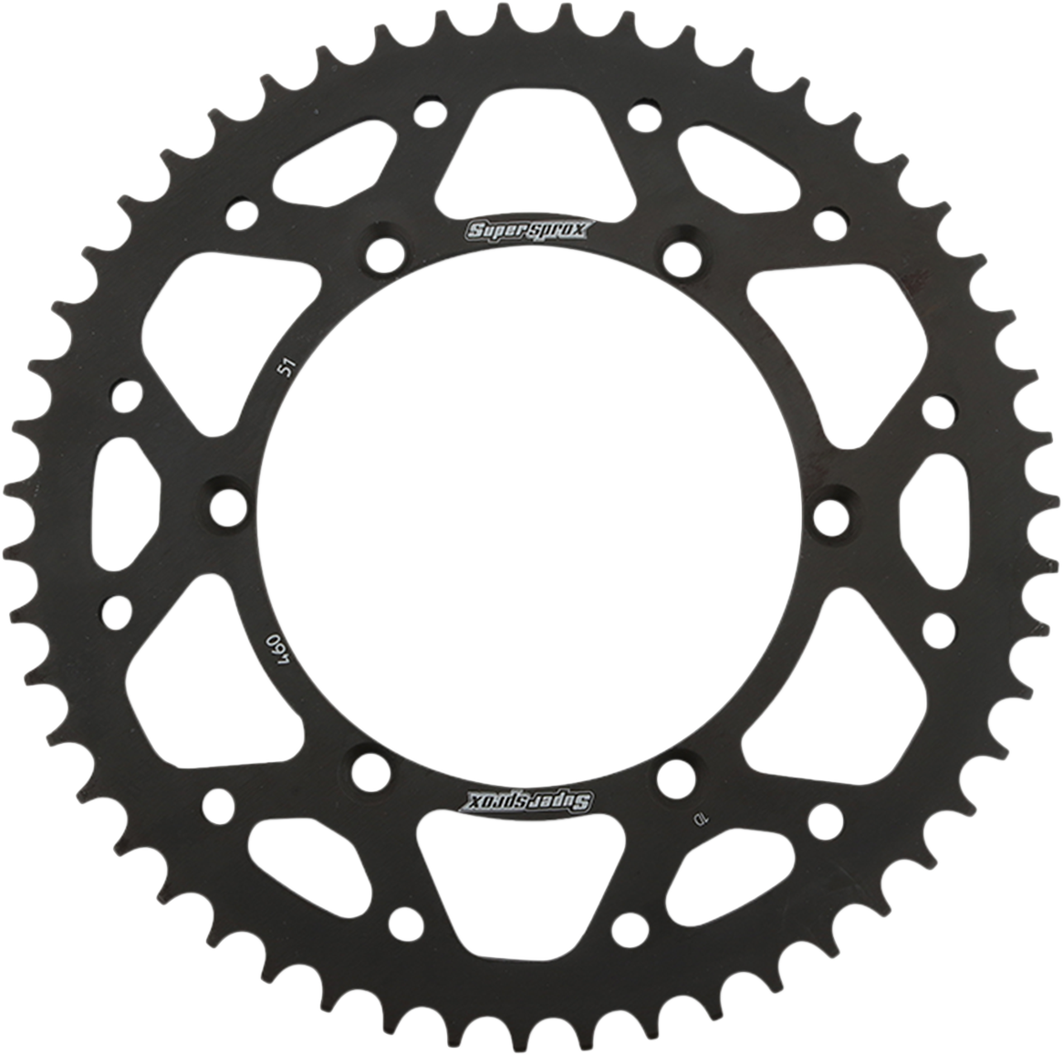SUPERSPROX RFE-460-51-BLK Steel Rear Sprocket - 51 Tooth | Off-Road/Street