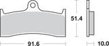 SBS HF Series Organic Base Front Brake Pads - 729HF (Yamaha YZF 750 R 1999–1999)