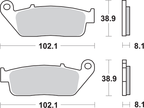 SBS HS Series Sintered Front Brake Pads - 627HS (Triumph / Kawasaki / Honda / Suzuki / Buell / Yamaha 1986–2026)