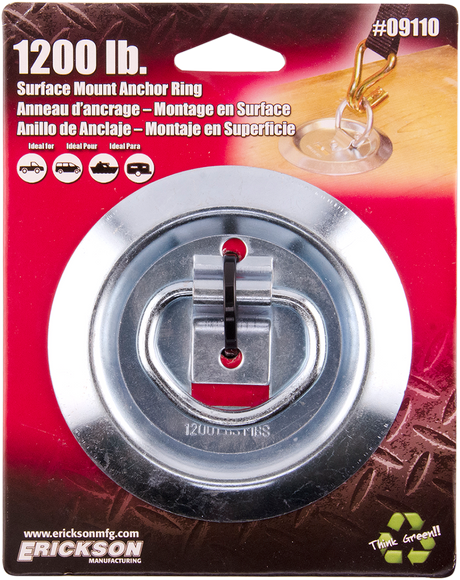 Erickson 09110 Surface Mount Anchor - 1200 LB | Adventure/ATV/UTV