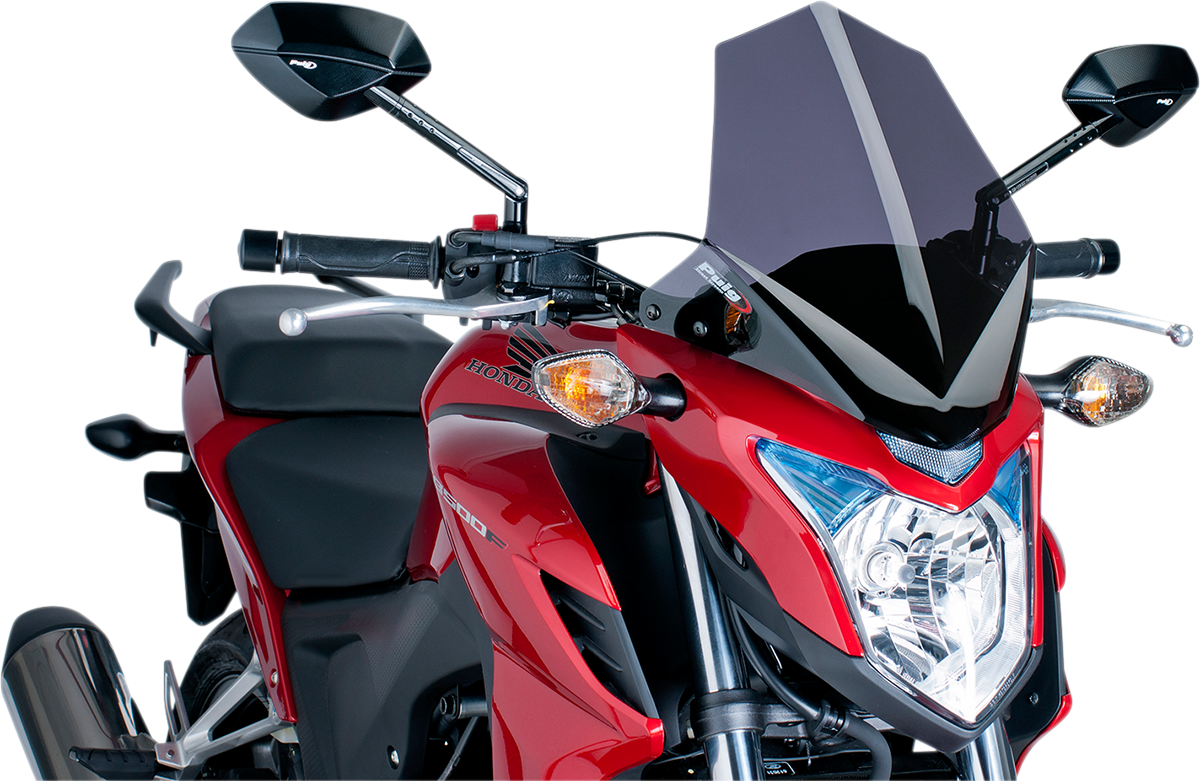 Puig Hi-Tech Parts 6437F New Generation Windscreen - 14-3/8" - Dark Smoke - CB500F | Street