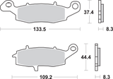 SBS HS Series Sintered Front Right Brake Pads - 704HS (Kawasaki Ninja 650R / Suzuki V-Strom 1995–2026)