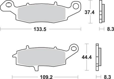 SBS HS Series Sintered Front Right Brake Pads - 704HS (Kawasaki Ninja 650R / Suzuki V-Strom 1995–2026)