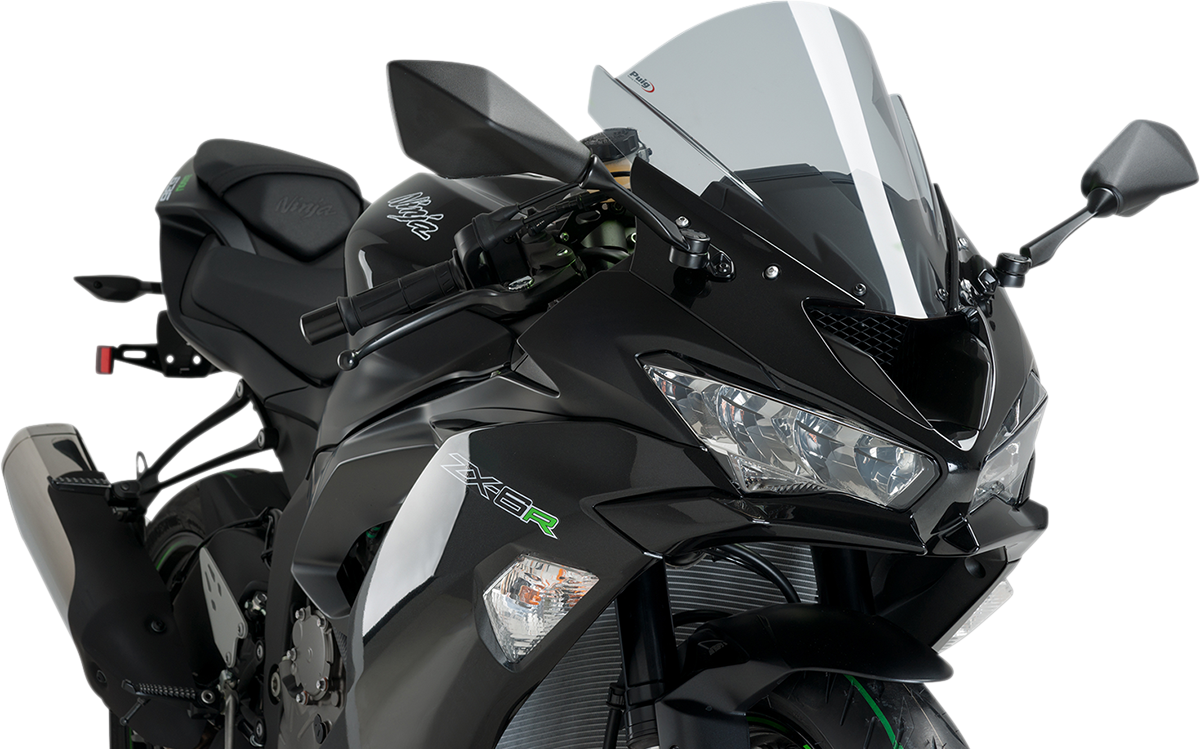 Puig Hi-Tech Parts 3177H Race Windscreen - 13-3/4" - Smoke - ZX-6R | Street