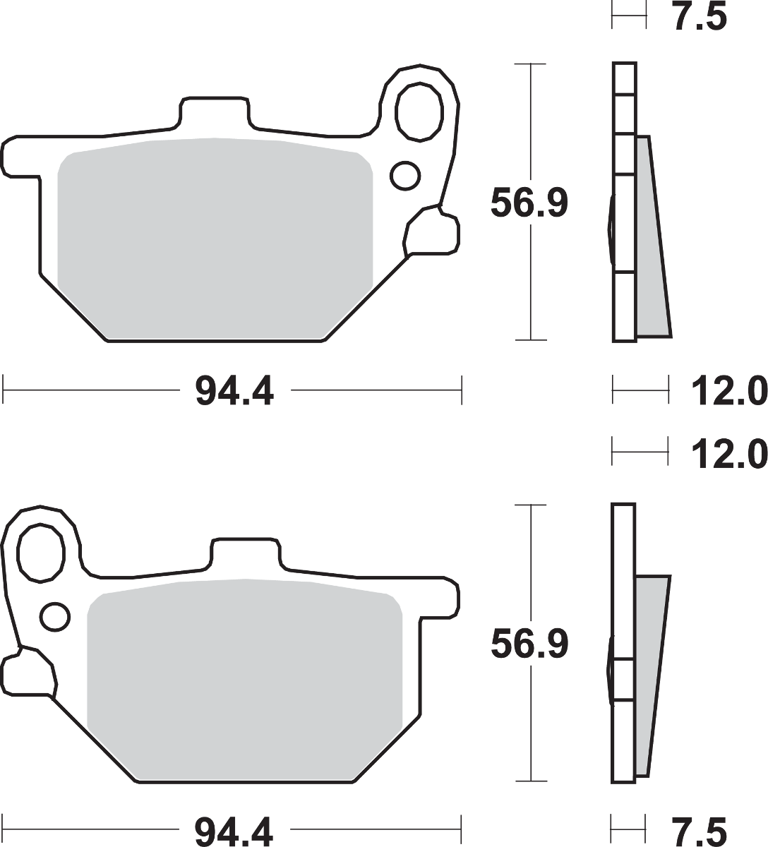 SBS HF Series Organic Base Front Brake Pads - 545HF (Honda / Victory / Kawasaki 1997–2023)