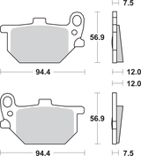 SBS HF Series Organic Base Front Brake Pads - 545HF (Honda / Victory / Kawasaki 1997–2023)