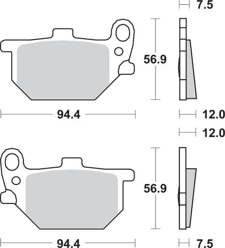 SBS HF Series Organic Base Front Brake Pads - 545HF (Honda / Victory / Kawasaki 1997–2023)
