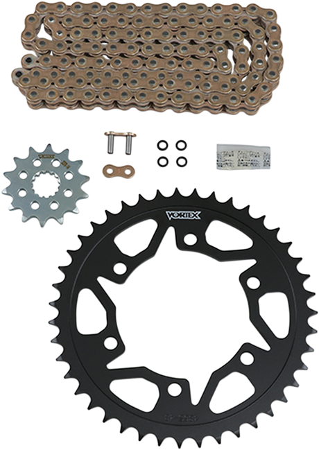 VORTEX CKG6385 Chain and Sprocket Kit - WSS - Gold - Yamaha YZF-R3/MT-03 | Street