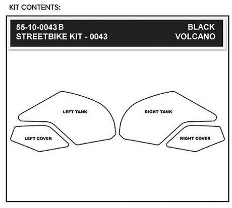 STOMPGRIP 55-10-0043B Tank Grips - Volcano - Black - Kawasaki - Ninja '13-'17 | Street