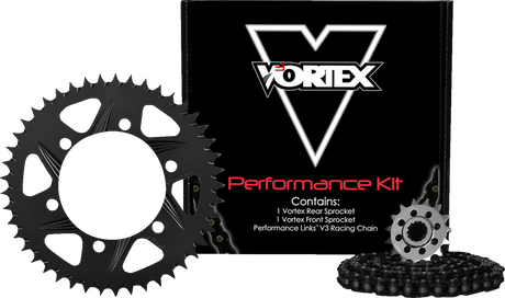 VORTEX CK6347 Chain and Sprocket Kit - HFRA - Black - Kawasaki Ninja ZX-6R | Street