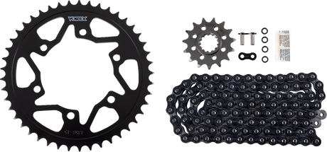 VORTEX CK6445 Chain and Sprocket Kit - HFRS - Black - Yamaha FZ/MT-07/XSR700 | Street
