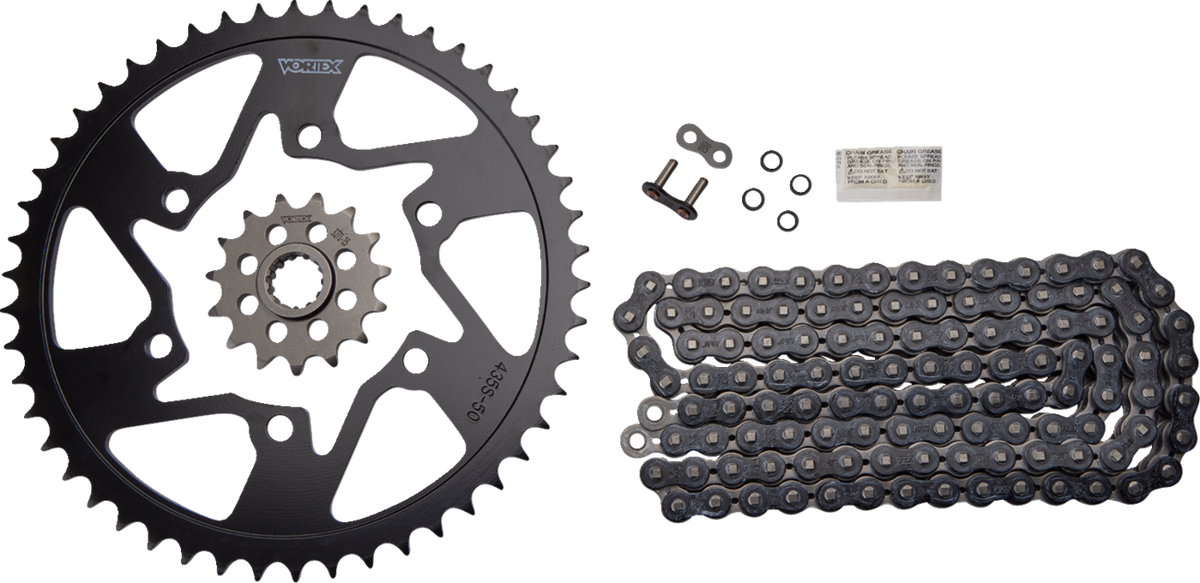 VORTEX CK6317 Chain and Sprocket Kit - HFRS - Black - Yamaha YZF-R6/S | Street