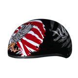 DOT Approved Daytona Motorcycle Half Face Helmet - Skull Cap Graphics for Men & Women, Scooters, ATVs, UTVs & Choppers - W/ Freedom 2.0