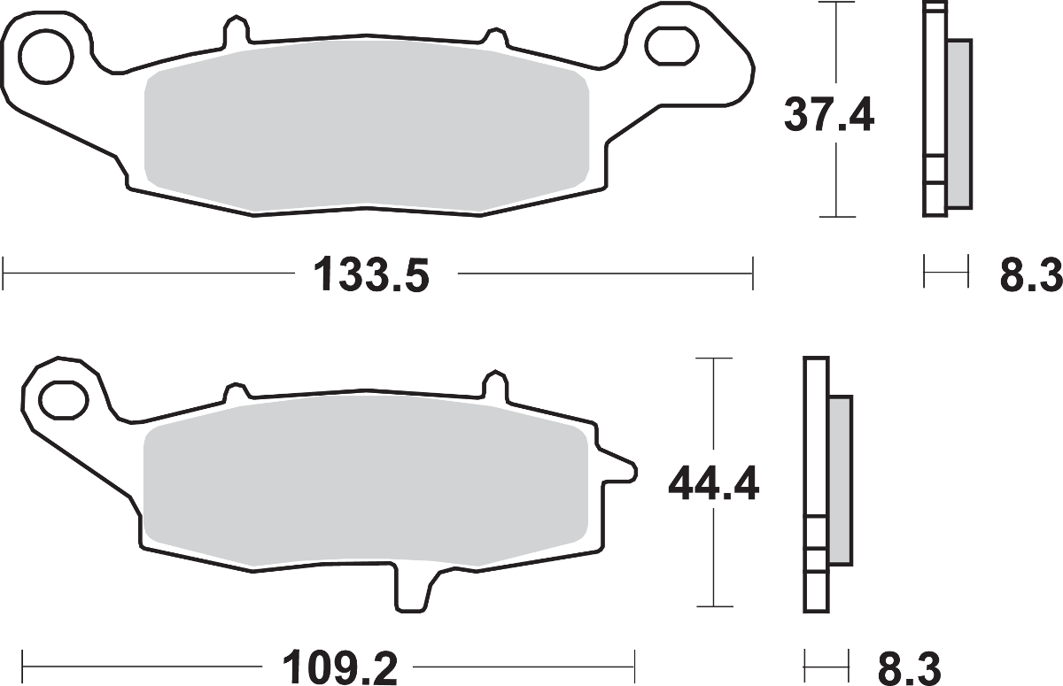 SBS HS Series Sintered Front Left Brake Pads - 705HS (Suzuki / Kawasaki / Victory 1995–2023)