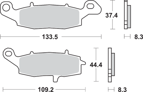 SBS HS Series Sintered Front Left Brake Pads - 705HS (Suzuki / Kawasaki / Victory 1995–2023)