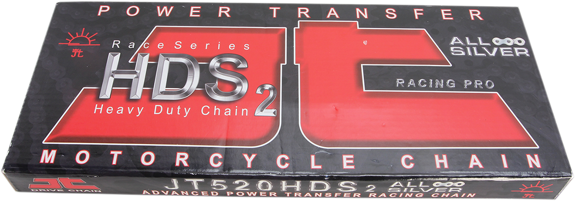 JT CHAINS JTC520HDSNN120SL 520 HDS - Ultimate Competition Chain - Nickel - 120 Links | Adventure/ATV/UTV
