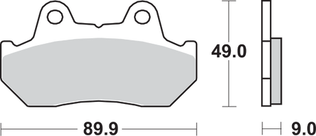 SBS HF Series Organic Base Front Brake Pads - 572HF (Honda Gold Wing / CB450SC Nighthawk / Super 1981–1993)