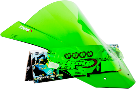 Puig Hi-Tech Parts 5603V Race Windscreen - 16-1/8" - Green - ZX10R | Street