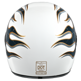 Daytona Retro Full Face Helmet | Flames | DOT + ECE 22.06 | Men, Women & Youth