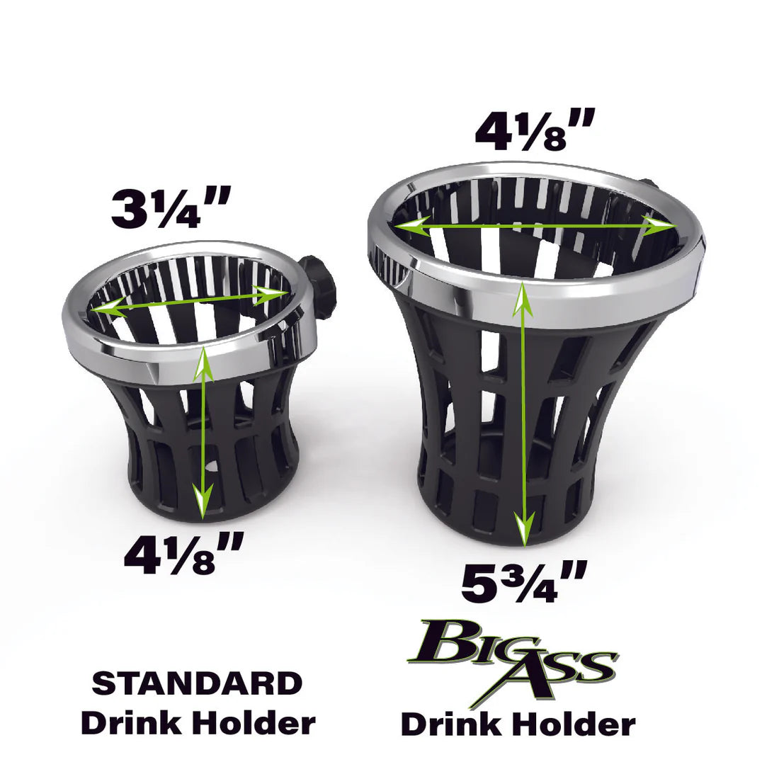 CIRO Drink Holder - Gen 2 - Big Ass® - Chrome - Chrome 7/8"/1" Handlebar Mount 55812