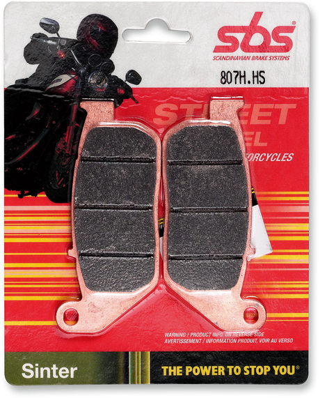 SBS HS Series Sintered Front Brake Pads - 807H.HS (Harley-Davidson Sportster 1200 Custom / Sportster 1200 Low / Sportster 1200 Nightster 2004–2013)