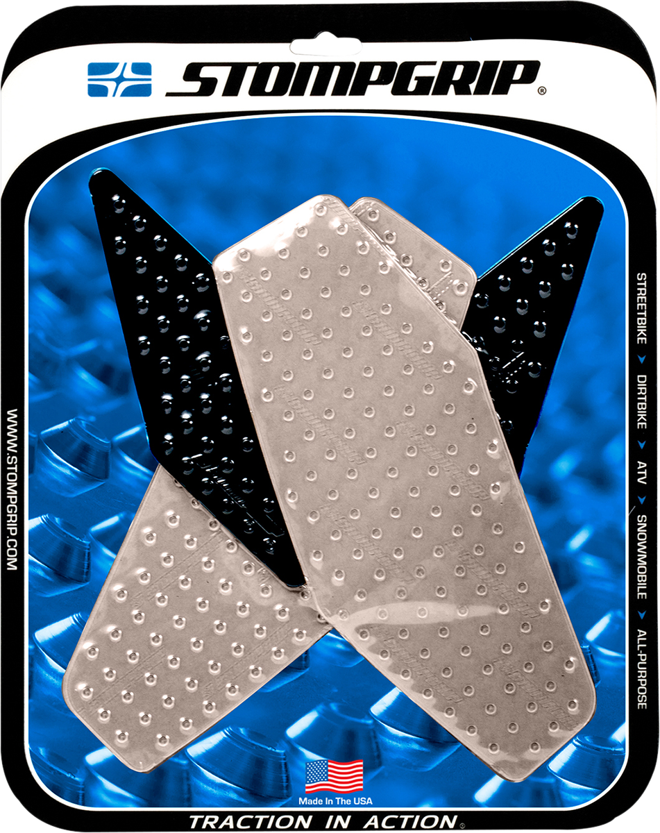 STOMPGRIP 55-10-0010H Tank Grips - Volcano - Clear/Black - Yamaha - YZF '08-'16 | Street
