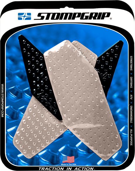 STOMPGRIP 55-10-0010H Tank Grips - Volcano - Clear/Black - Yamaha - YZF '08-'16 | Street
