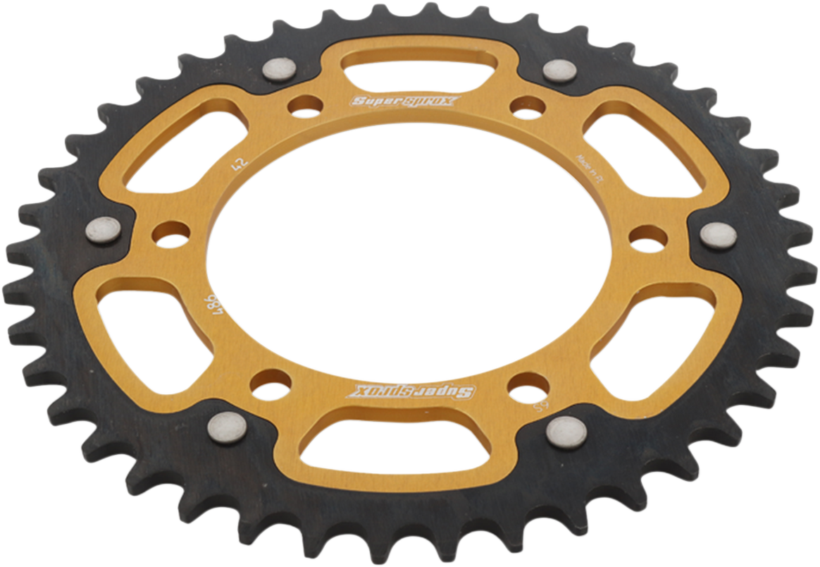 SUPERSPROX RST-486-42-GLD Stealth Rear Sprocket - 42 Tooth - Gold - Kawasaki/Yamaha/Suzuki | Street