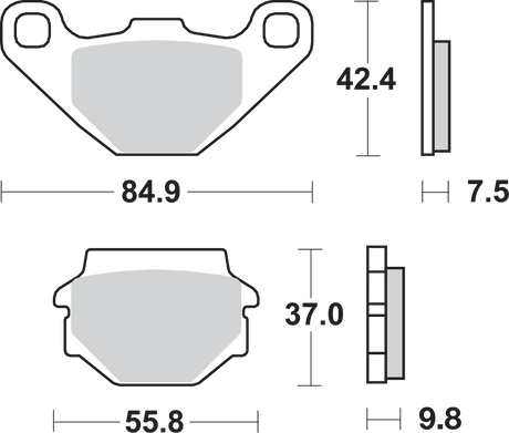 SBS HF Series Organic Base Brake Pads - 546HF (Kawasaki / KTM / Suzuki / Yamaha / CFMOTO / Hisun 1983–2025)