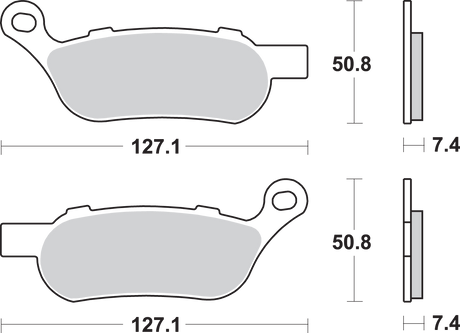 SBS Sintered Rear Brake Pads - 854H.LS (Harley-Davidson FLSTC Heritage Softail Classic / FLSTF Fat Boy / FLSTN Softail 2008–2017)