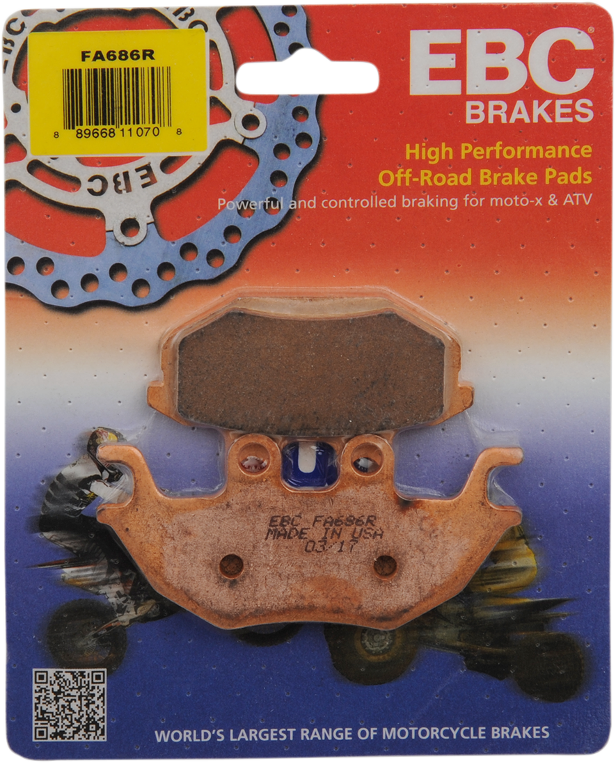EBC FA-R Series Sintered Rear Brake Pads - FA686R (Kawasaki Mule PRO-FXT / Mule PRO-FXT Ranch / Mule PRO-FXR 1000 2015–2024)