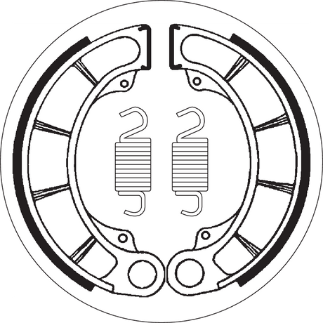 SBS Smooth Organic Base Rear Brake Shoes - 2059 (Honda Shadow VLX / CB750 Nighthawk / CX500C Custom 1978–2007)