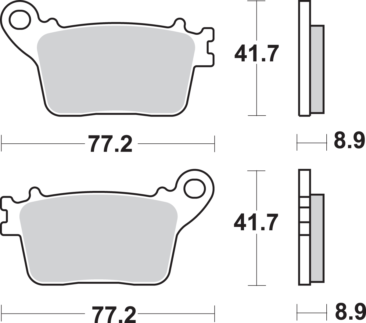 SBS Sintered Rear Brake Pads - 834LS (Suzuki / Kawasaki / Honda / Yamaha 2006–2027)