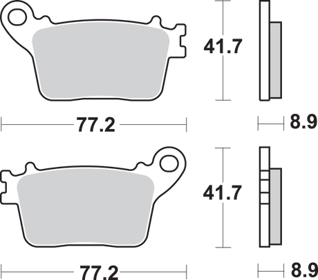 SBS Sintered Rear Brake Pads - 834LS (Suzuki / Kawasaki / Honda / Yamaha 2006–2027)
