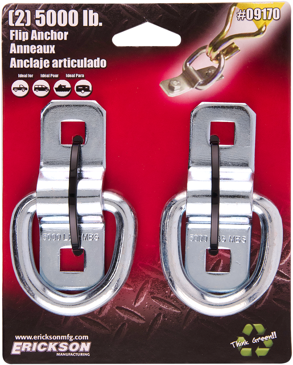 Erickson 09170 Anchor Rings - Flip-Style - 5000 lb | Adventure/ATV/UTV