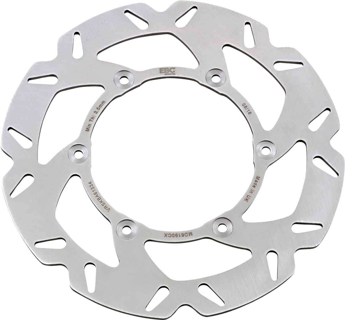 EBC CX Extreme Motocross Brake Rotors, Rear Left - MD6190CX (Yamaha WR250F / YZ250 / YZ450F 2001–2023)