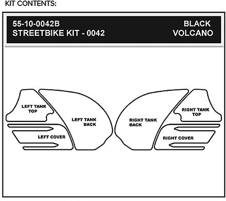 STOMPGRIP 55-10-0042B Tank Grips - Volcano - Black - Kawasaki - Ninja '12-'25 | Street