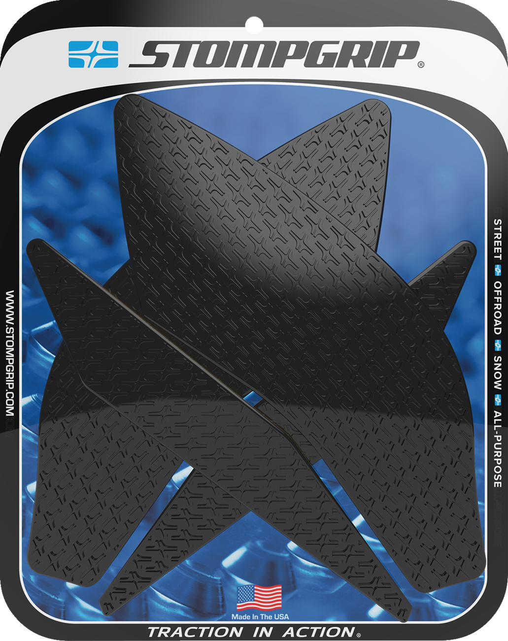 STOMPGRIP 55-14-0099B Tank Grips - Icon - Black - Yamaha - YZF '15-'25 | Street