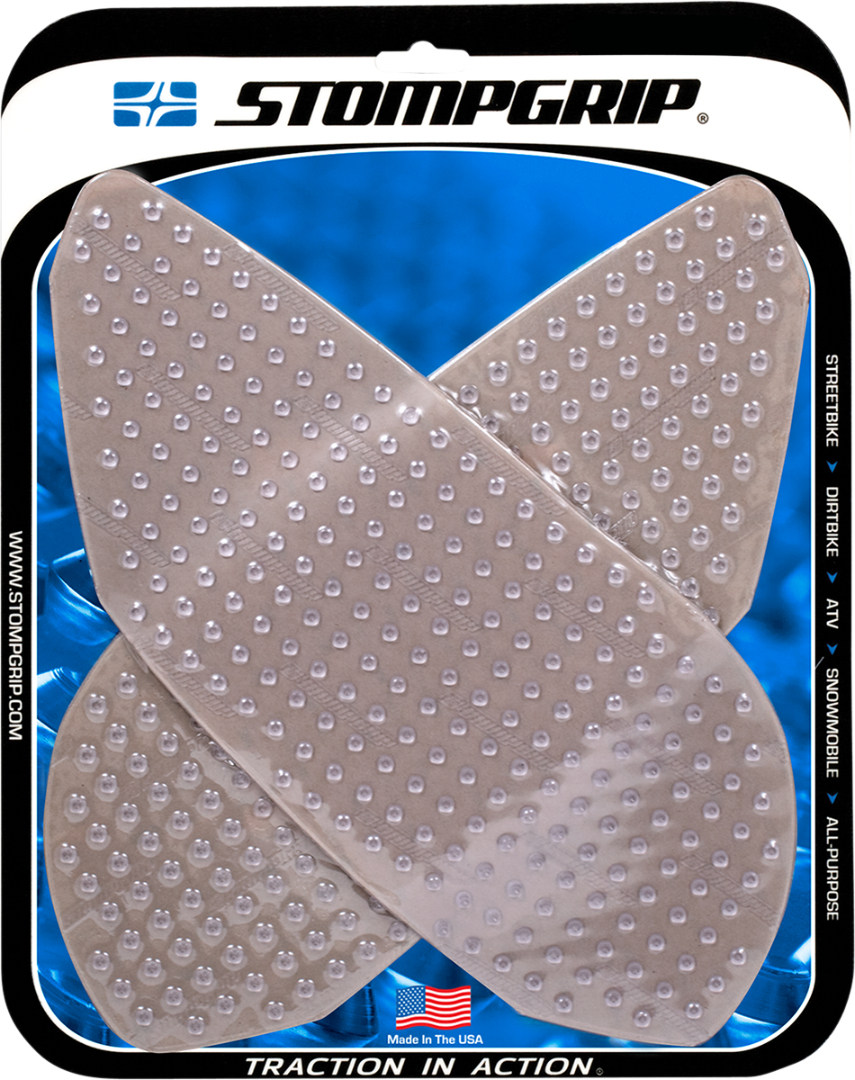 STOMPGRIP 55-10-0077C Tank Grips - Volcano - Clear - Triumph - Daytona/Speed '06-'12 | Street