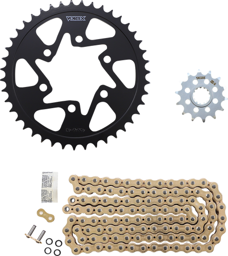 VORTEX CKG4218 Chain and Sprocket Kit - GFRS - Black - Kawasaki Ninja ZX-6R | Street
