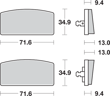 SBS HF Series Organic Base Front Brake Pads - 520HF (BMW R100S / R80/7 / R100RS 1973–1984)