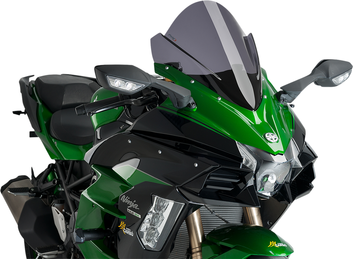 Puig Hi-Tech Parts 9704F Race Windscreen - 15-3/4" - Dark Smoke - Kawasaki | Street
