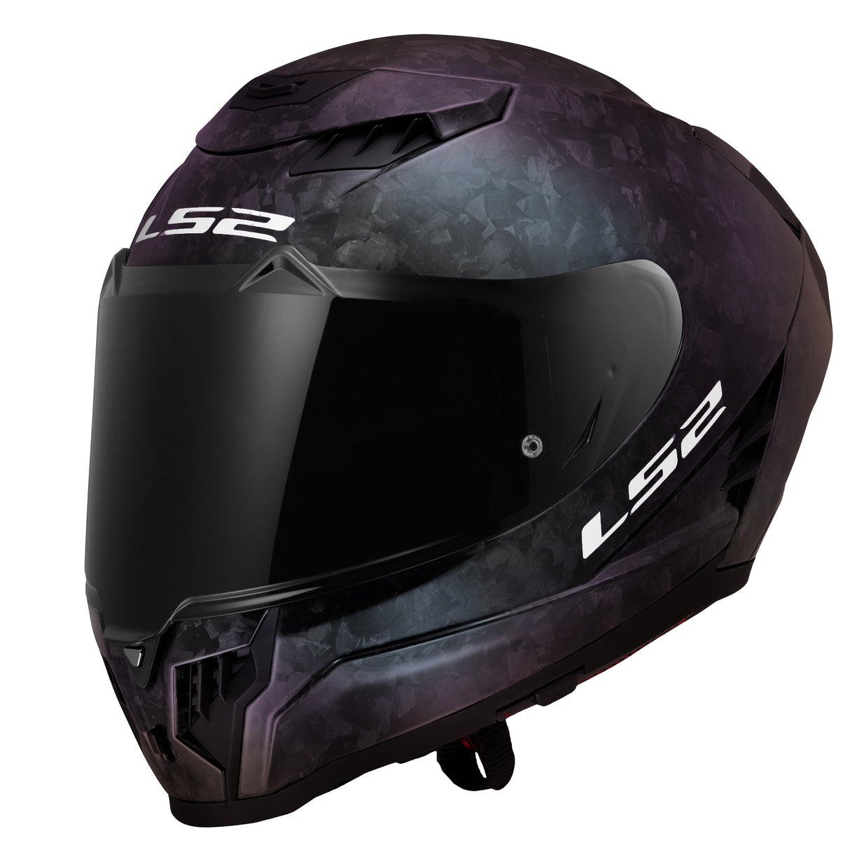 LS2 Dragon Chameleon Gloss Forged Carbon Purple Green