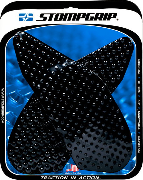 STOMPGRIP 55-10-0002B Tank Grips - Volcano - Black - Yamaha - YZF '04-'06 | Street