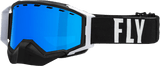 Zone Pro Snow Goggle Blk/White W/ Blue Mir/Plrzd Smoke Lens - Cycle City Outdoors