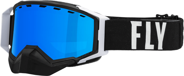 Zone Pro Snow Goggle Blk/White W/ Blue Mir/Plrzd Smoke Lens - Cycle City Outdoors