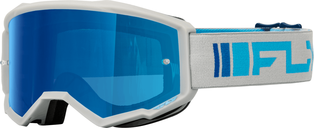 Youth Zone Goggle Silver/Blue W/ Dark Blue Mirror/Smoke Lens - Cycle City Outdoors
