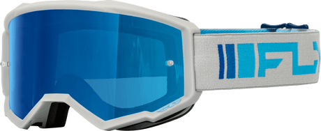Youth Zone Goggle Silver/Blue W/ Dark Blue Mirror/Smoke Lens - Cycle City Outdoors