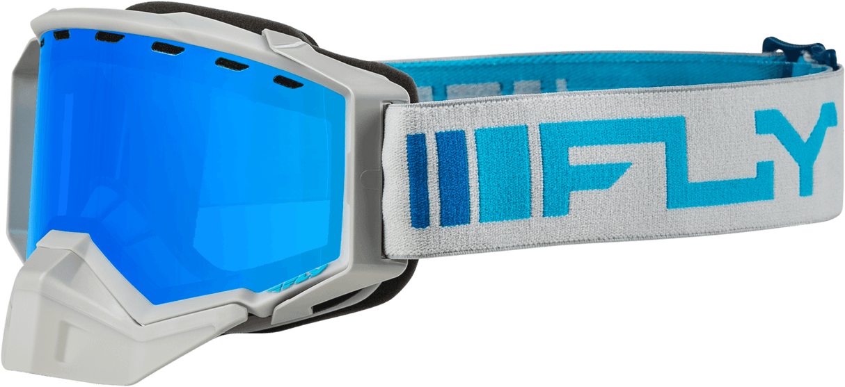 Zone Snow Goggle Silver/Blue W/ Sky Blue Mirror/Blue Lens - Cycle City Outdoors